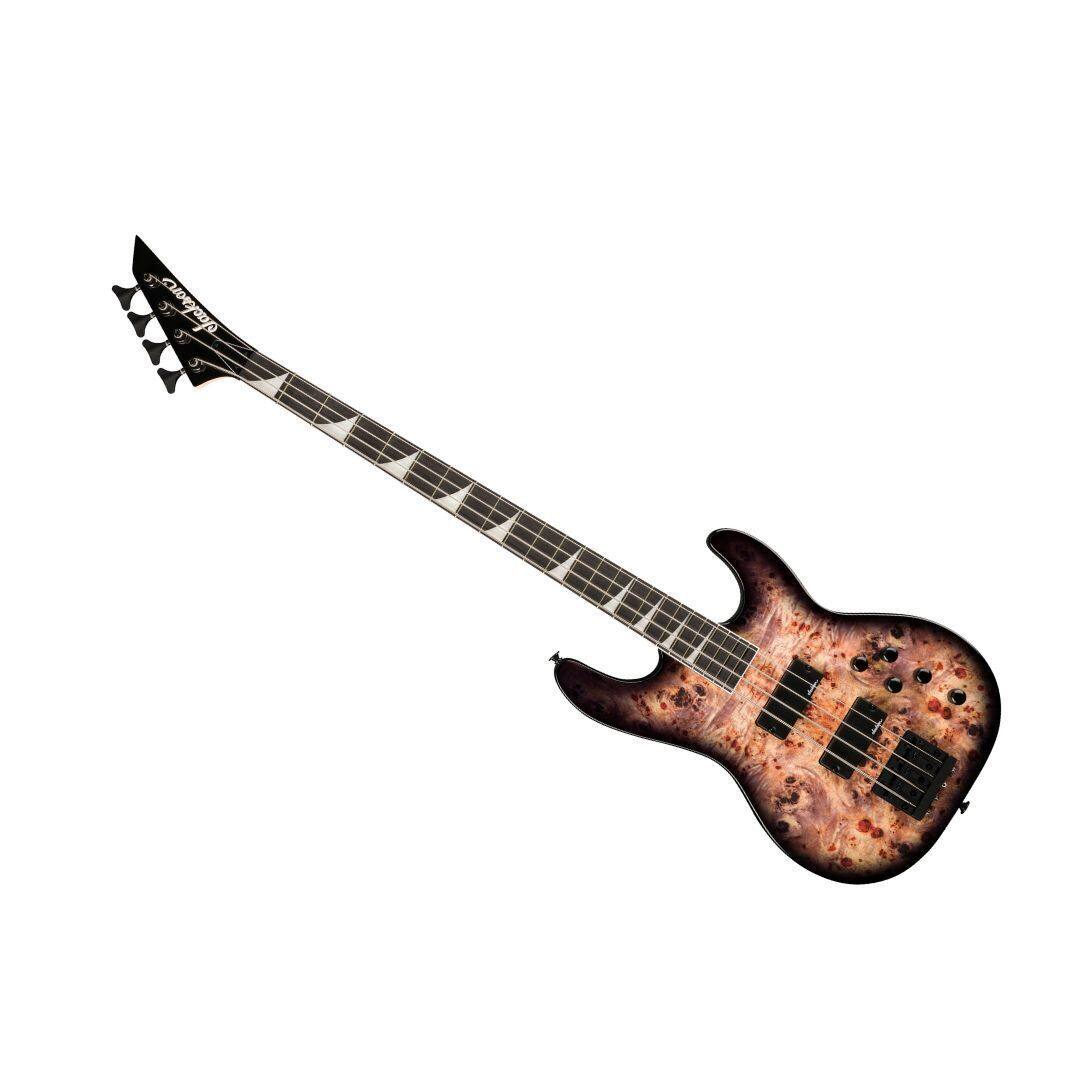 Angle. Jackson - Jackson JS Series Concert Bass CB JS3P Bass Guitar - Transparent Black Burst.