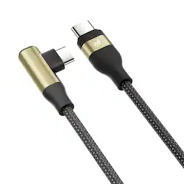 Mybat Pro - 240W USB-C to USB-C 90 Degree Right Angle Charging Cable – 6FT - Black