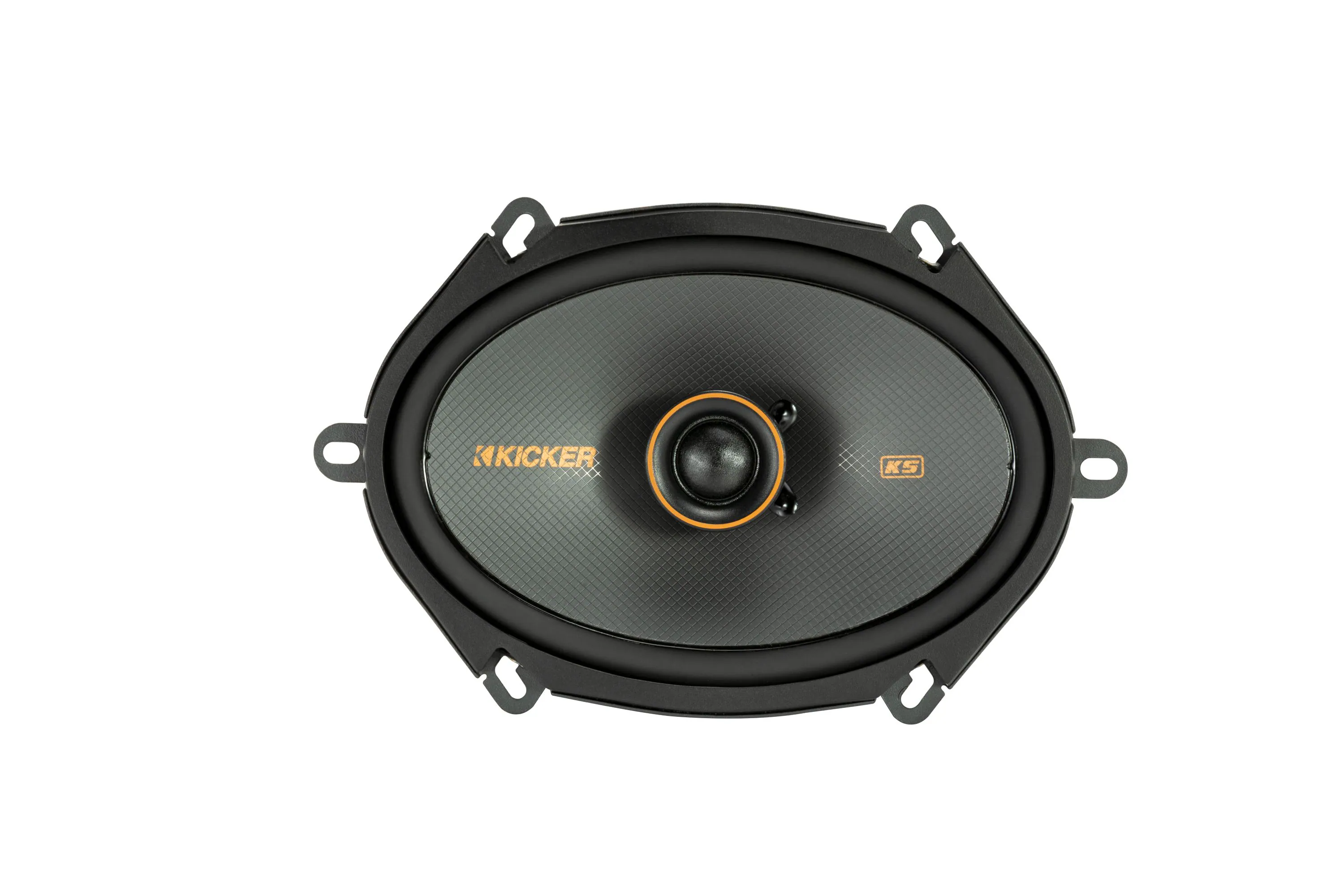 Front. KICKER - KS Series 6" x 8" 2-Way Car Speakers with Polypropylene Cones (Pair) - Black.