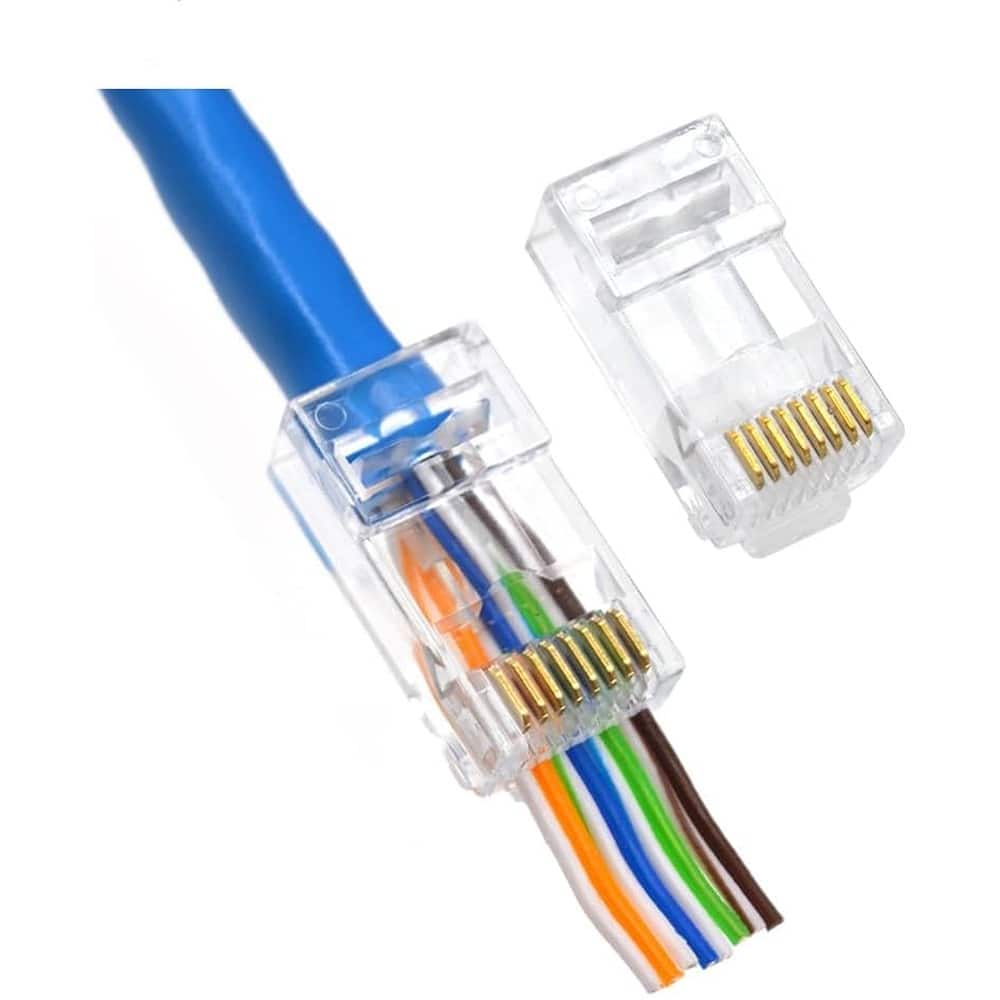 ACJPR - Cat6 RJ45 Pass Through Connectors, UTP Ethernet, 100-Pack