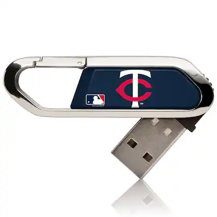 Front. Keyscaper - Minnesota Twins 32GB Solid Design Clip USB Flash Drive-32 GB USB-C - Multicolor.
