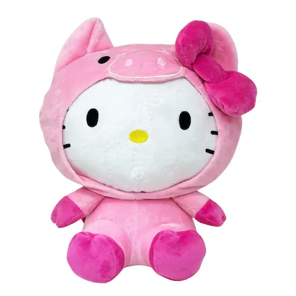 Front. Hello Kitty - Sanrio Hello Kitty Piggy 15 Inch Plush Backpack - Pink.