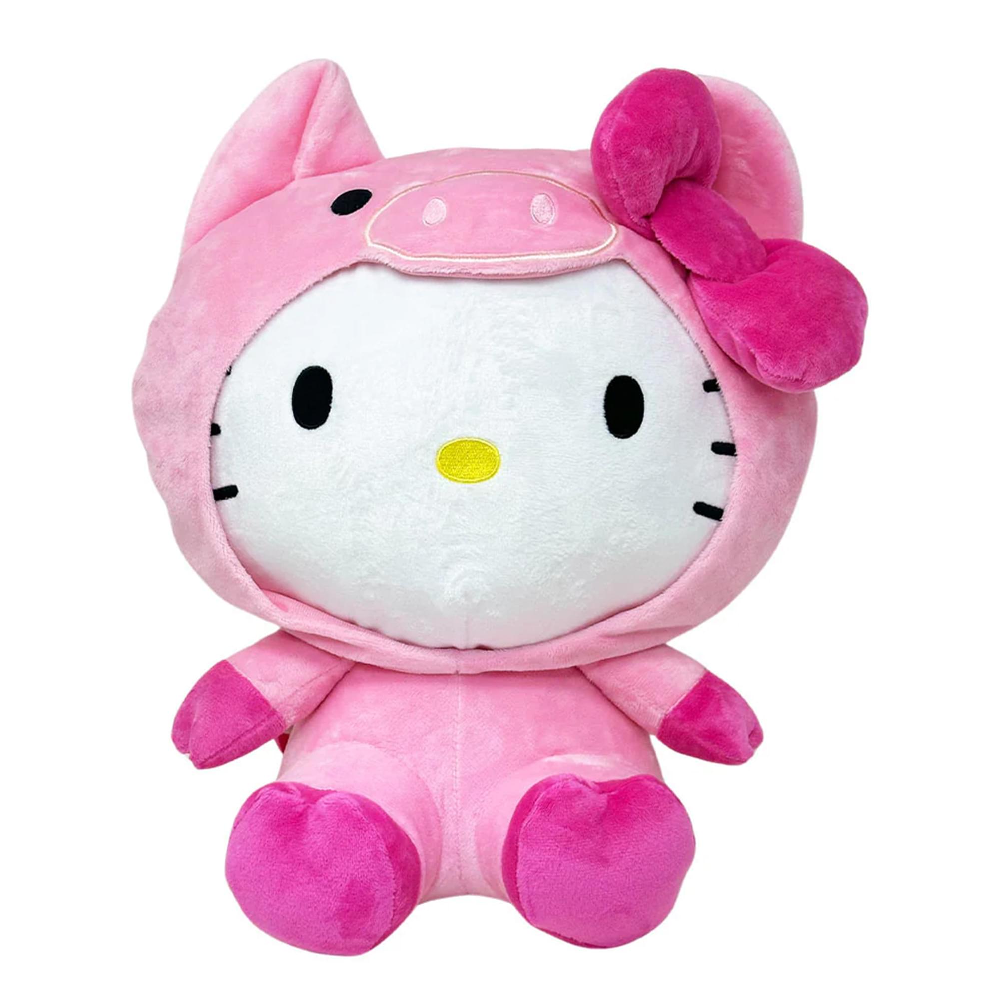 Front. Hello Kitty - Sanrio Hello Kitty Piggy 15 Inch Plush Backpack - Pink.