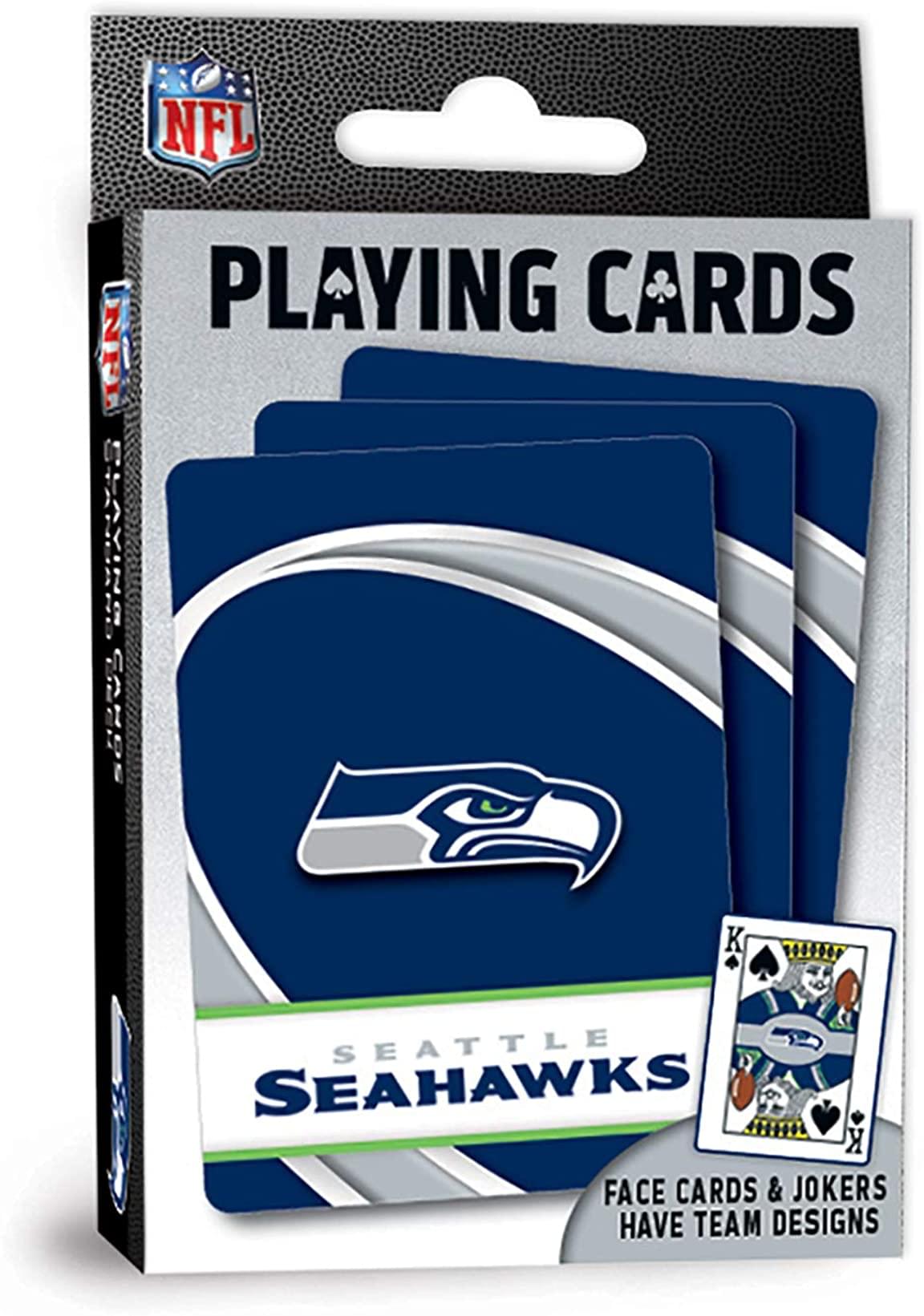 NFL PLAYING CARDS  
SEATTLE SEAHAWKS  
FACE CARDS & JOKERS HAVE TEAM DESIGNS