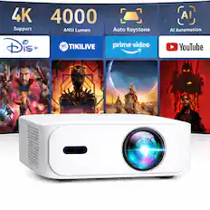 4K Support
4000 ANSI Lumens
Auto Keystone
AI Automation
Disney+
TIKILIVE
Prime Video
YouTube