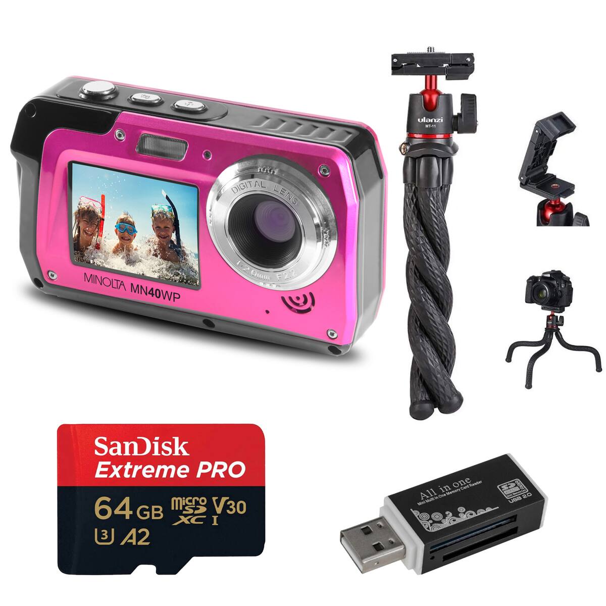IIL R DIGITAL LENS MINOLTA MN40WP 1-2 Cu F27 SanDisk Extreme PRO 64 micro SP V30 GB XC I 3 A2 in one Cootanac Sam All - EO NVES