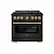 Front. ZLINE - 36 in. Wide 6 Burner Autograph Paramount Dual Fuel Black Stainless Range w/ Gold Accents (SDRBZ-36-G) - Black Stainless Steel.