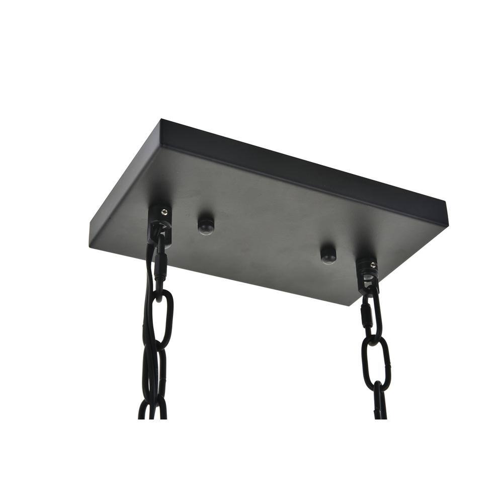 Left. Living District - Resolute 3 light black Pendant - Black.
