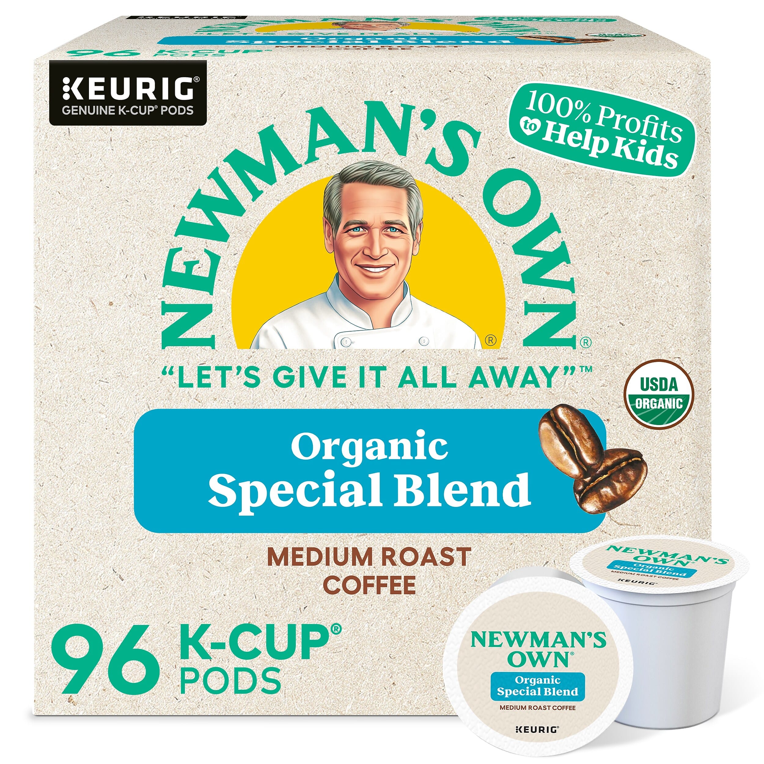 Newman's Own - Organics Special Blend Coffee Keurig® K-Cup® Pods, Medium Roast, 96/Carton (4050)