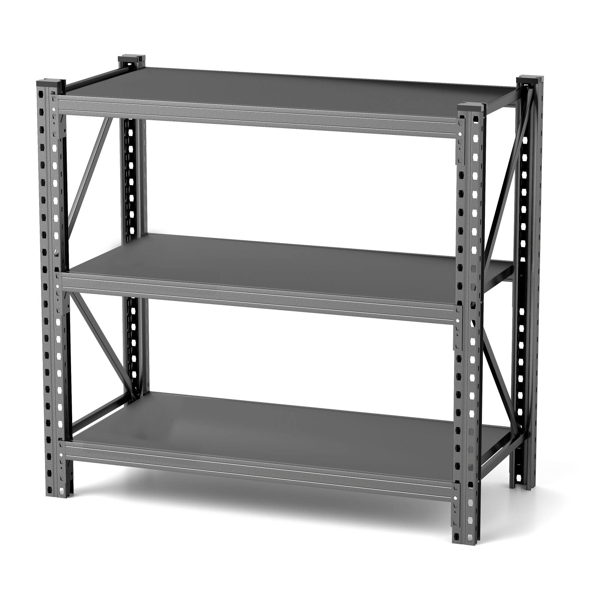 Lirago - 5000LBS Capacity Adjustable Metal Storage Shelves 3-Tier Heavy Duty Freestanding Shelving Units - Black