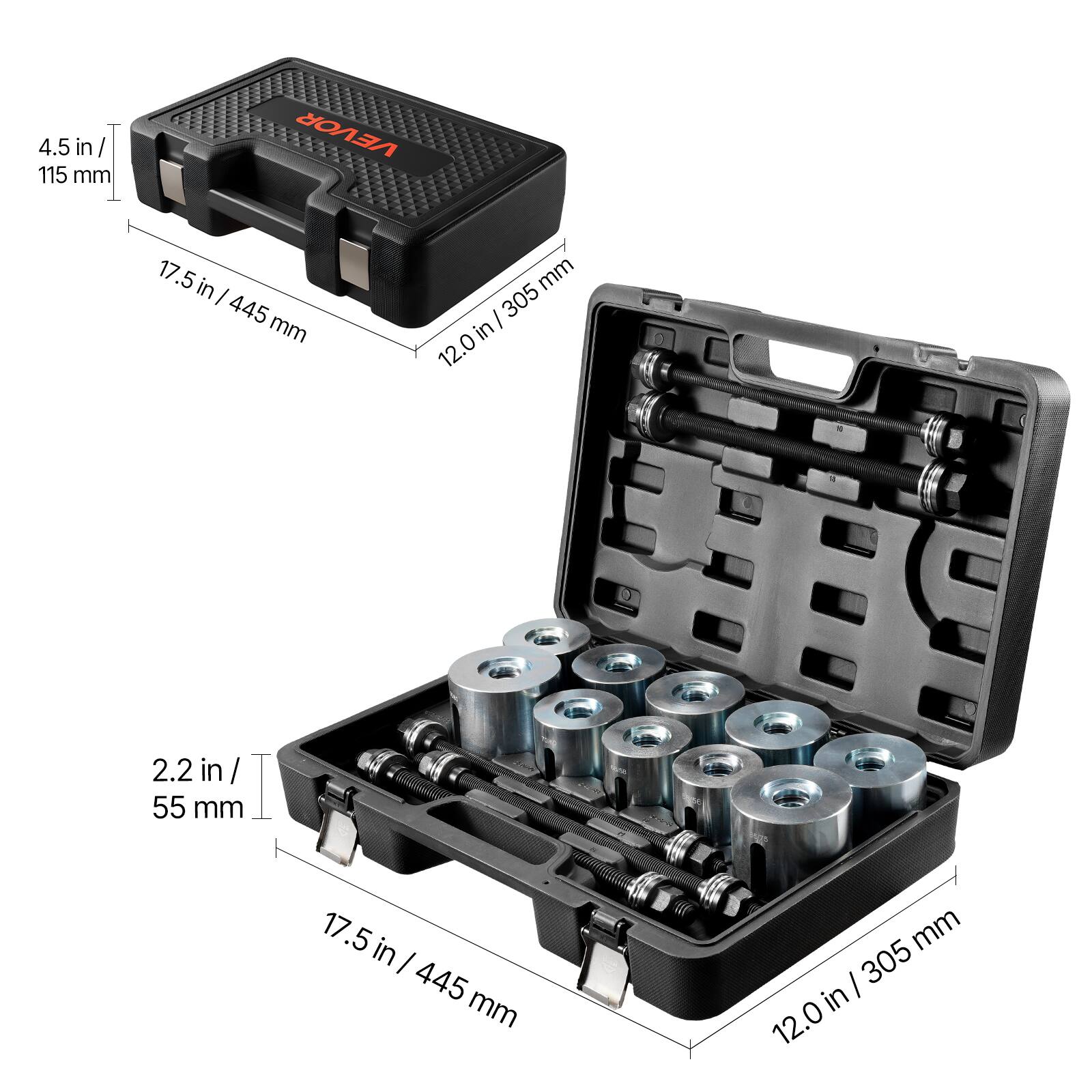 4.5 in / 115 mm  
17.5 in / 445 mm  
12.0 in / 305 mm  
2.2 in / 55 mm