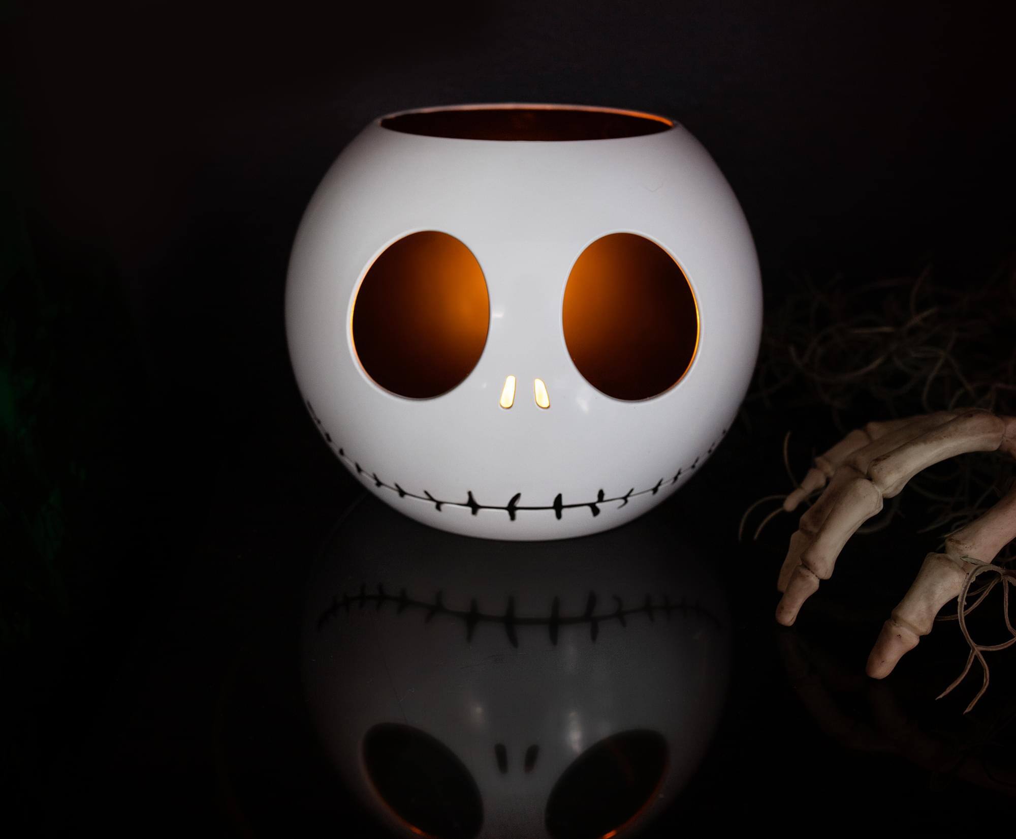 Alt View 3. Disney - Disney The Nightmare Before Christmas Jack LED Flickering Flameless Candle - White.