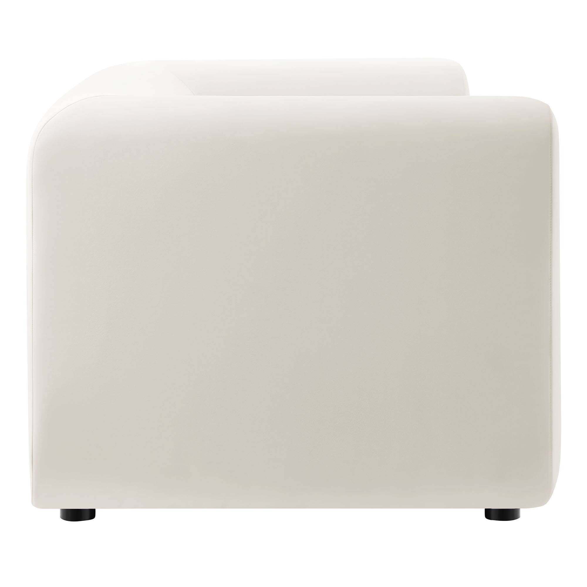 Back. Modway - Leif 89" Performance Velvet Upholstered Sofa by Modway - White.