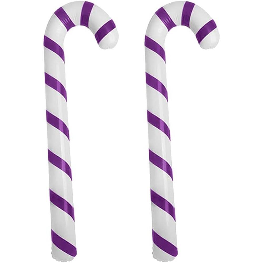 Back. PARKER SLATER - 5-Pc Inflatable Candy Canes – Multicolor Christmas Yard & Party Decor - Multicolor.