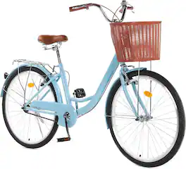 GARVEE - 24" Cruiser Bike Commuter Bike Beach Cruiser with Ergonomic Upright Design Comfort Commuter Bicycle - Blue
