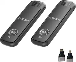 MINIX - H4K Wireless HDMI Transmitter, 4K Decode Receiver, 1080P@60Hz Plug&Play, 5G+2.4G HDMI Extender, Low Latency for Laptop - Black