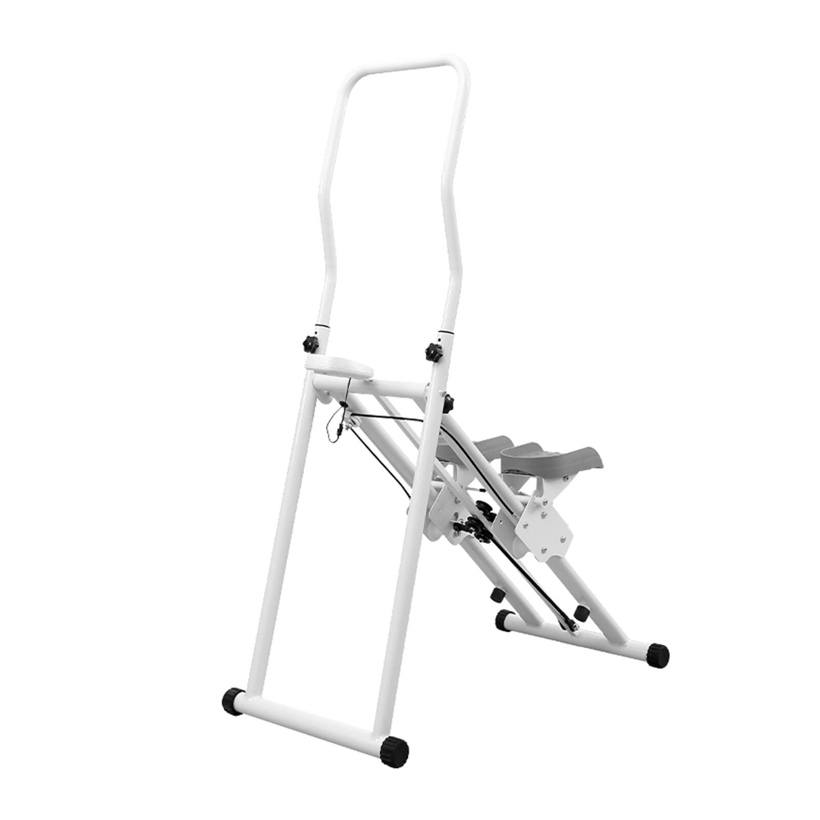 Angle. Topteng - Vertical Climber Machine for Home Gym - Full Body Workout, Low Impact, Adjustable, 300LB Capacity, LCD Display - White.