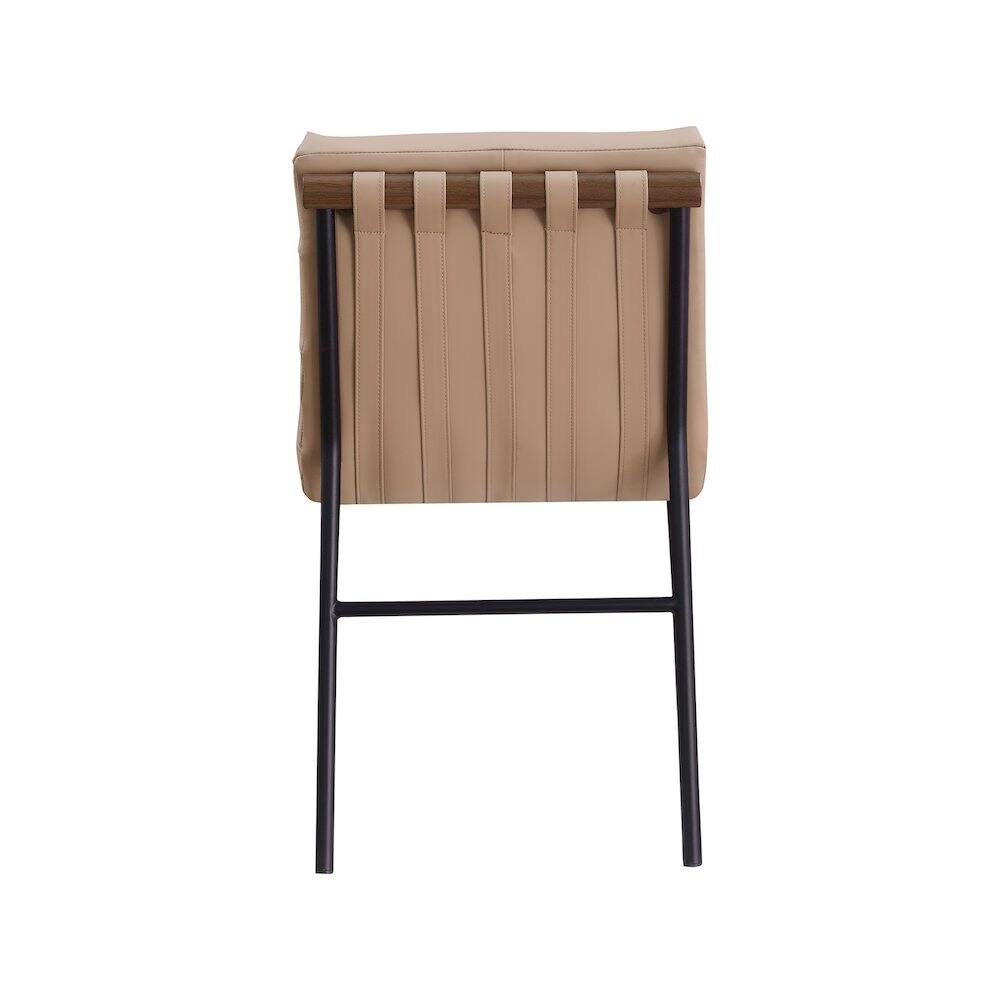 Alt View 3. Meridian Furniture - Burke Tan Vegan Leather Dining Chair, Set of 2 - Brown.