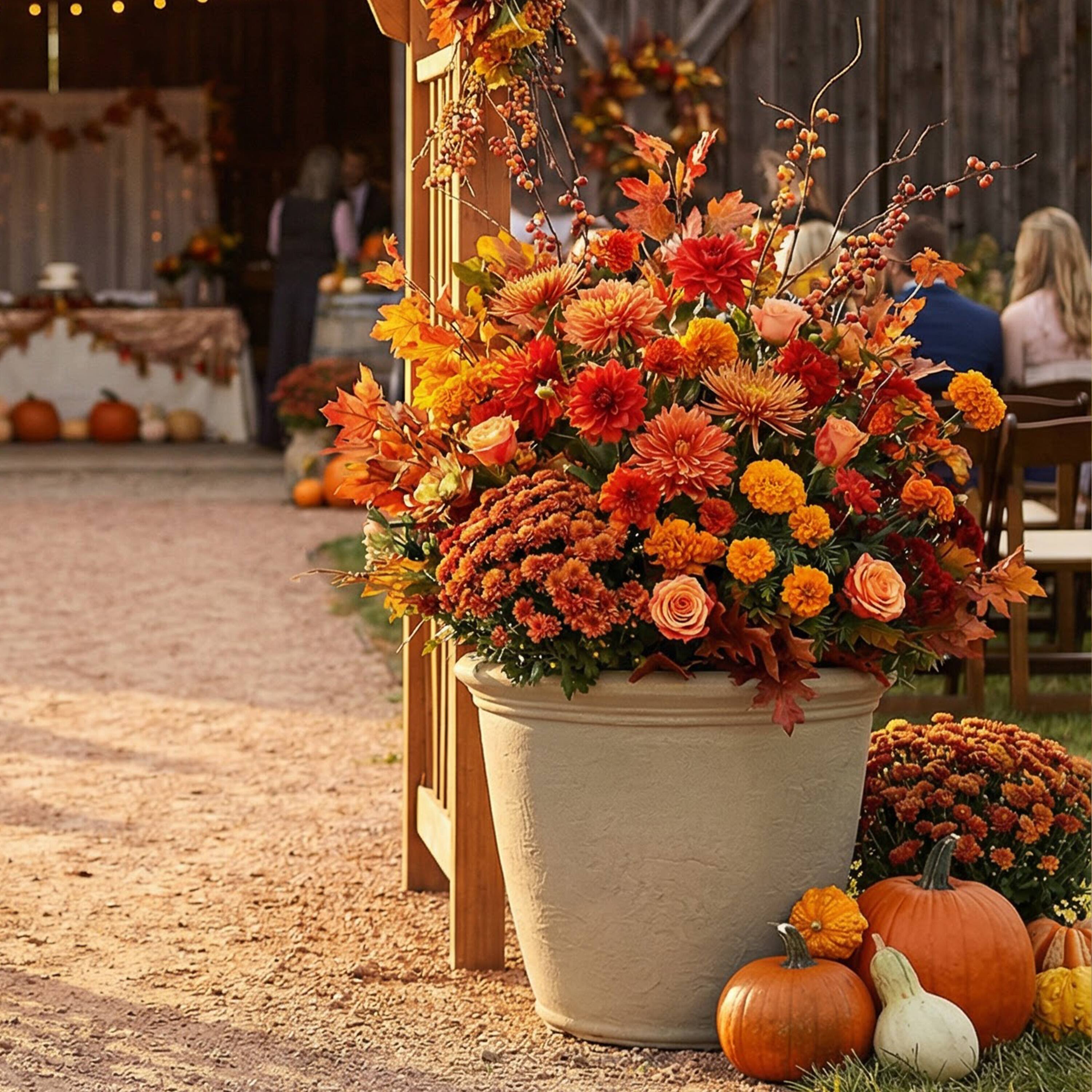 Alt View 10. Sunnydaze - 20 in Anjelica Dual-Wall Polyresin Planter - Set of 2 - Beige.