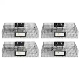 Rugged Ranch Products - Rugged Ranch Ratinator Rat Squirrel Chipmunk Metal 2 Door Trap Cage (4 Pack) - Black