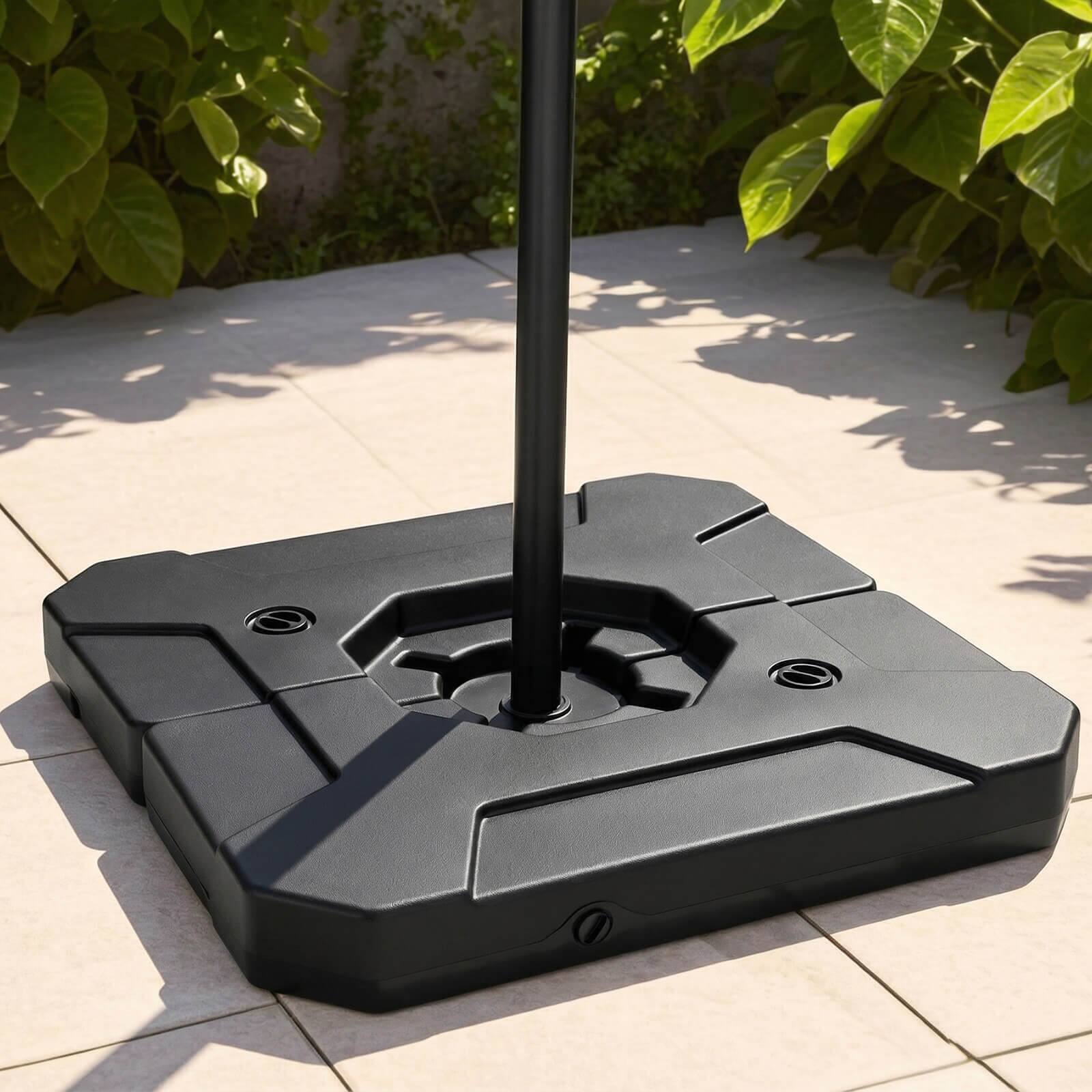 Alt View 1. Costway - Costway 274 LBS Cantilever Patio Umbrella Base with Handles, Weighted Base for Outdoor - Black.