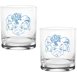 Indigo Falls - North Carolina Tar Heels Two Pack 14oz. Vault Sketch Rocks Glass Set - Multicolor