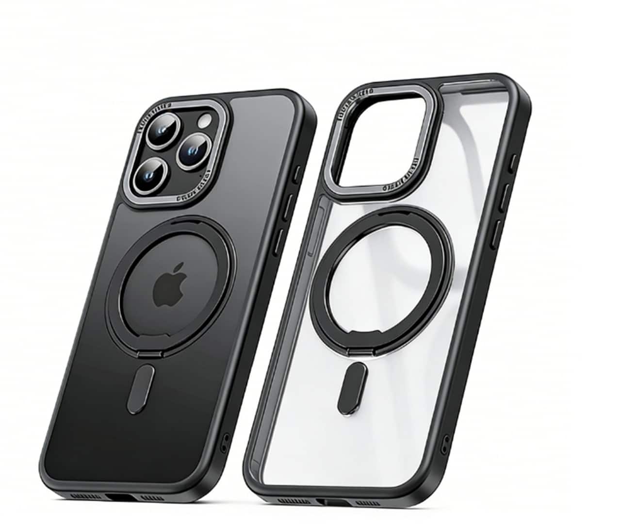 SKRAN - Pivot Stand Case for iPhone 17 Air - 360° Magnetic Rotating Bracket, Magnetic Adsorption Phone Case - Black