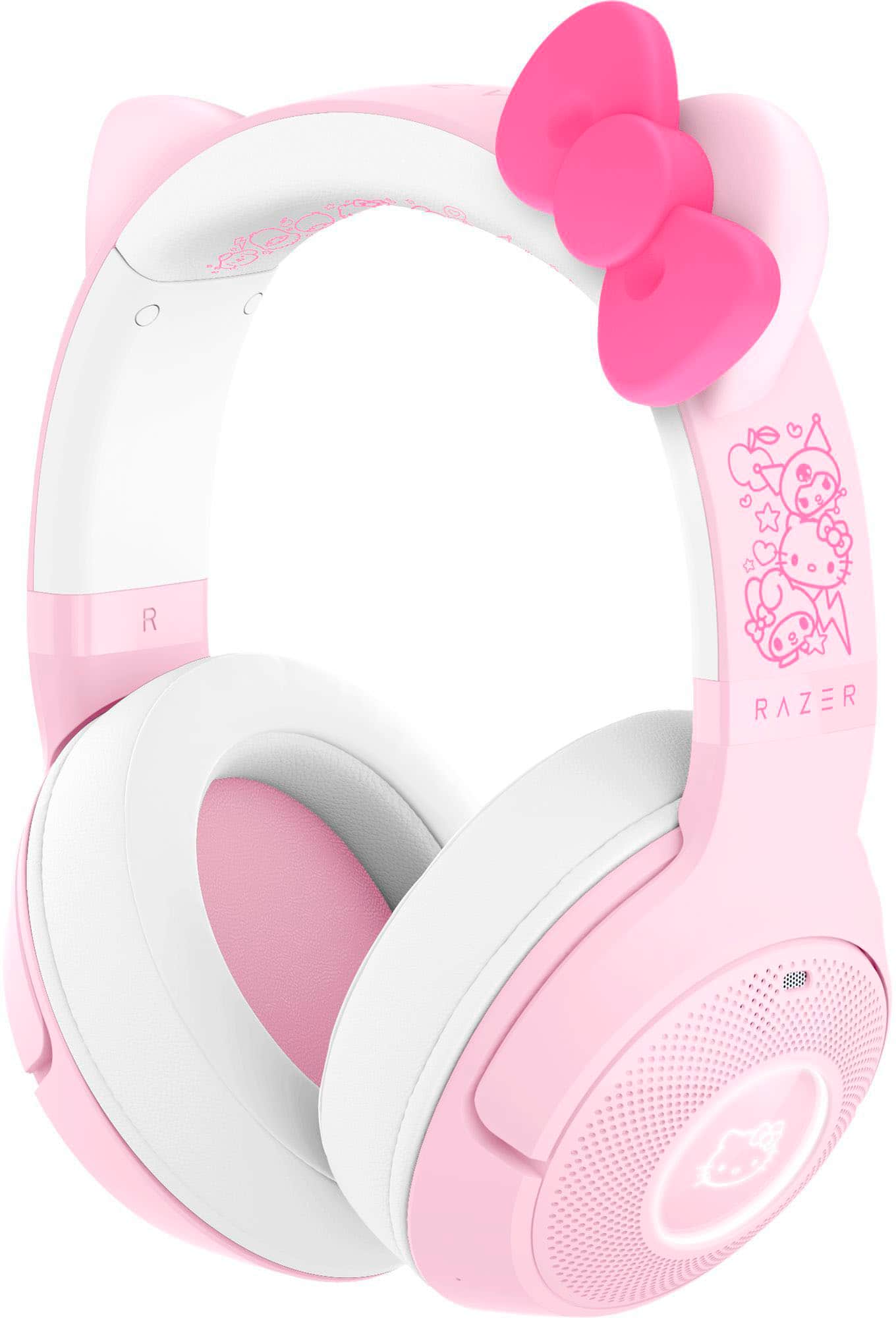 Razer - Kraken Kitty V2 Bluetooth Wireless Over-the-Ear Gaming Headset for PC, Mac, Playstation, Nintendo Switch, Steam Deck - Hello Kitty Edition - Front_Zoom