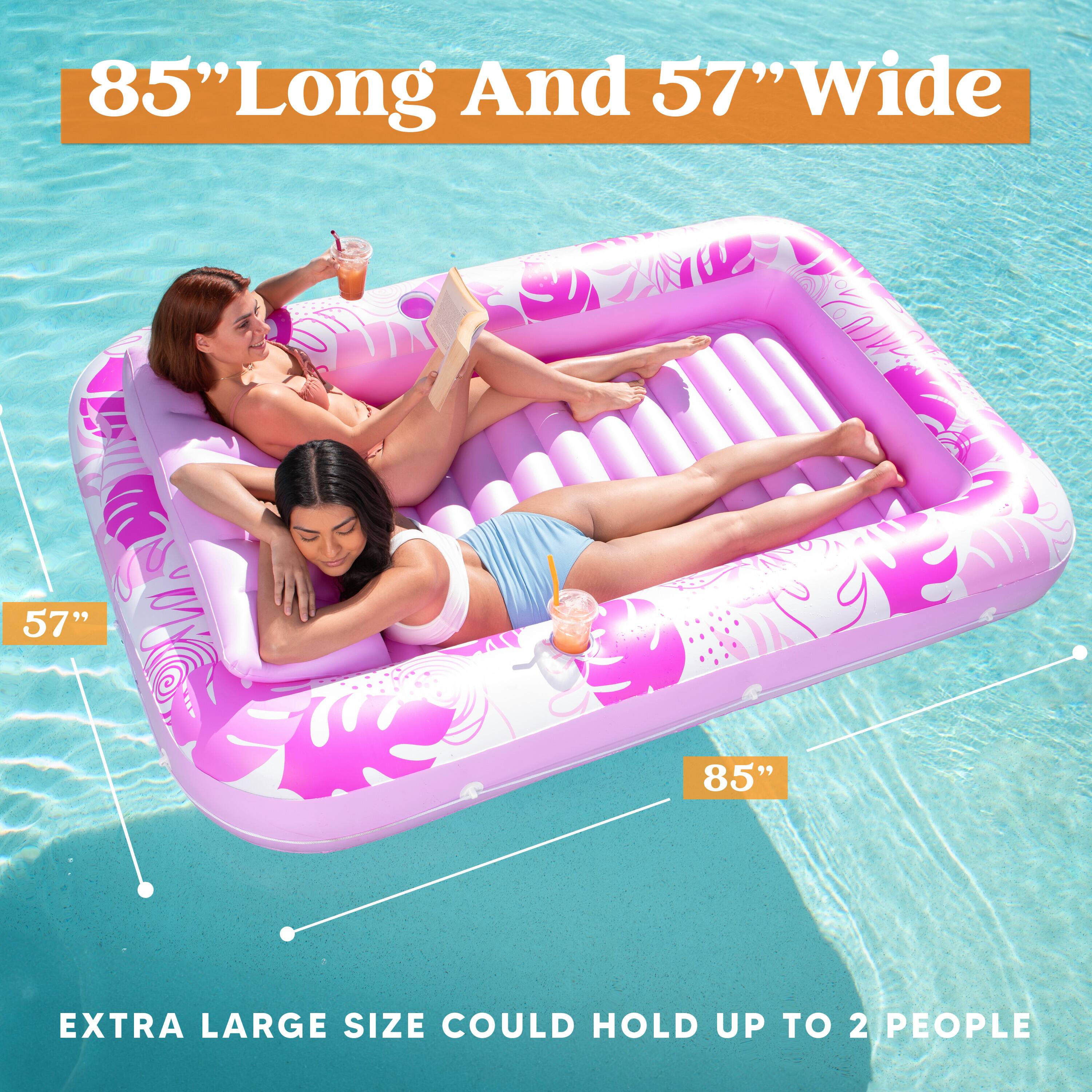 85" Long And 57" Wide

EXTRA LARGE SIZE COULD HOLD UP TO 2 PEOPLE