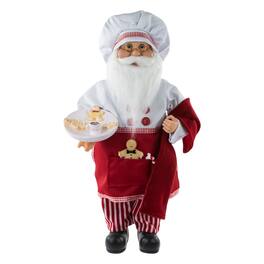 Northlight - 16" Chef Santa with Cookies and Napkin Christmas Figure - Red
