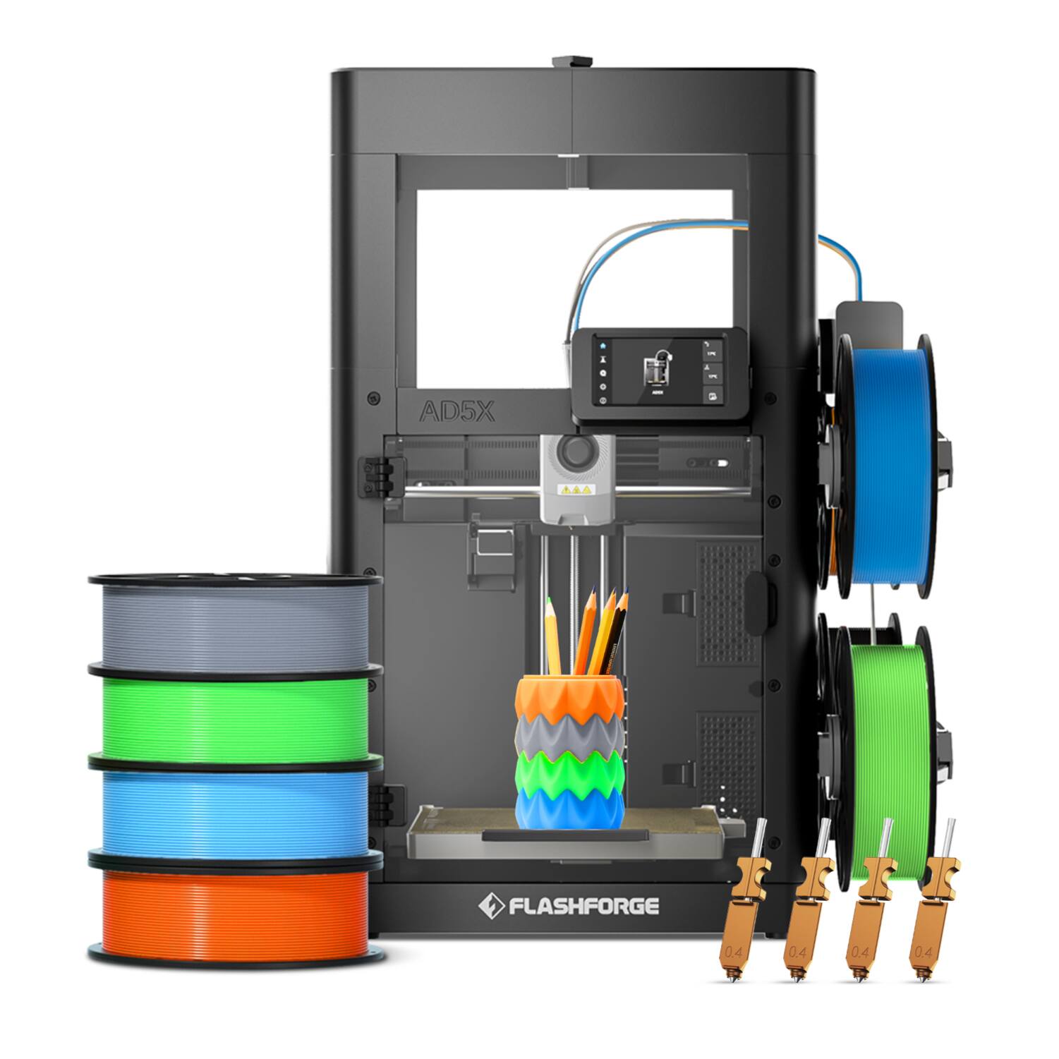 Flashforge AD5X Multi Color 3D Printer, 4 Color IFS, Auto Leveling