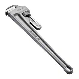 VEVOR - Pipe Wrench, 24" Aluminum Straight Pipe Wrench, Adjustable Plumbing Wrench, with High Strength Jaw and Ergonomic Handle - Silver