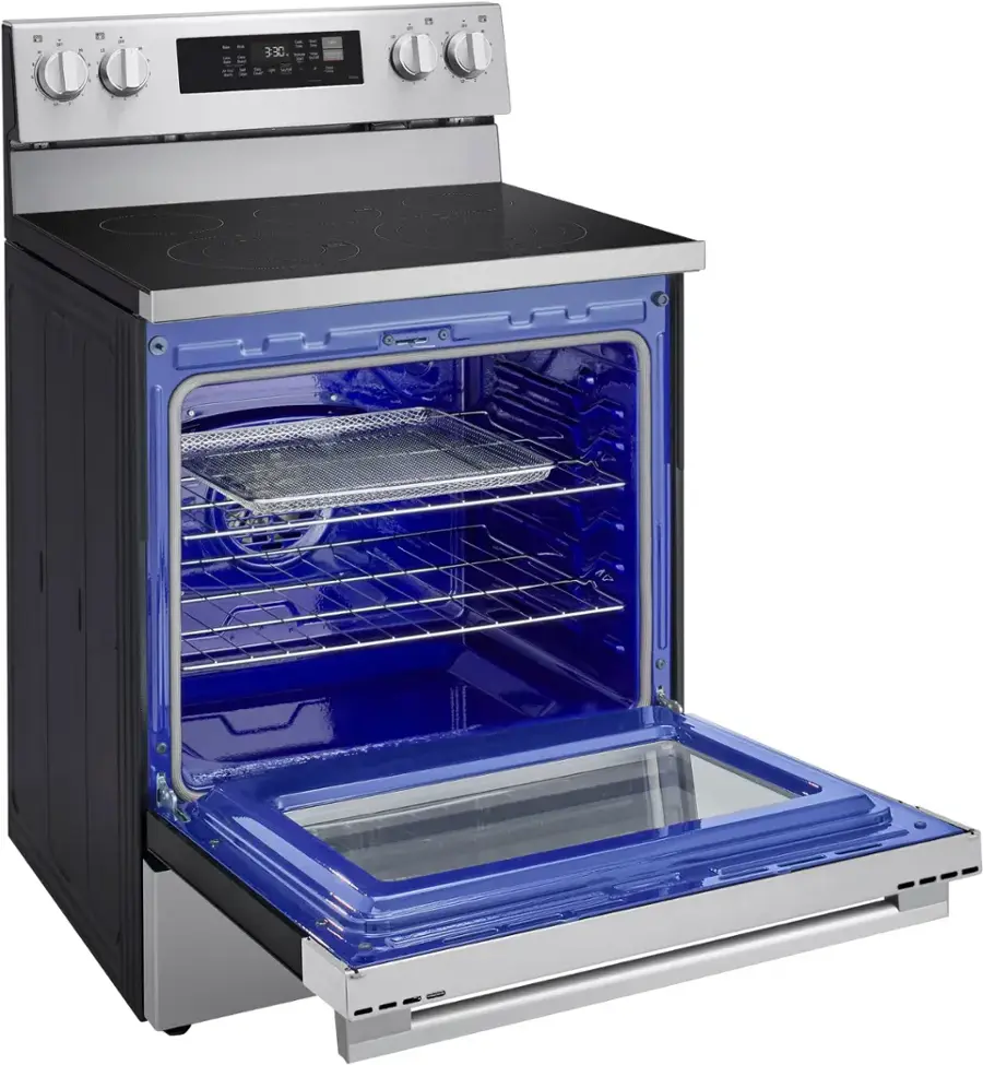 Alt View 8. LG - 6.3 Cu. Ft. Freestanding Electric True Convection Smart Range with Air Fry and UltraHeat Element - PrintProof Stainless Steel.