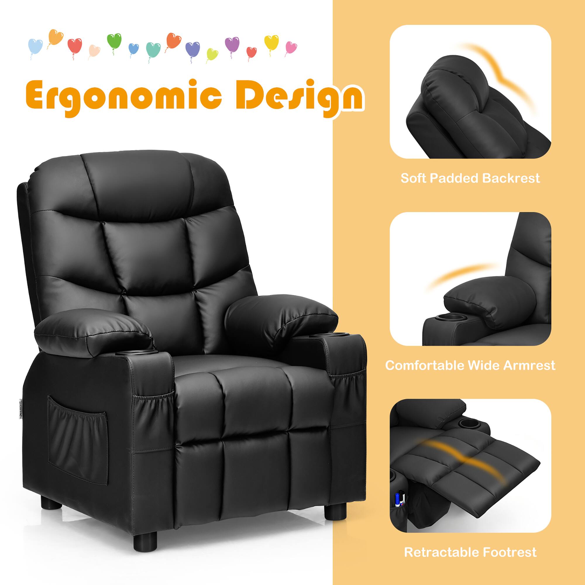 Ergonomic Design

- Soft Padded Backrest
- Comfortable Wide Armrest
- Retractable Footrest