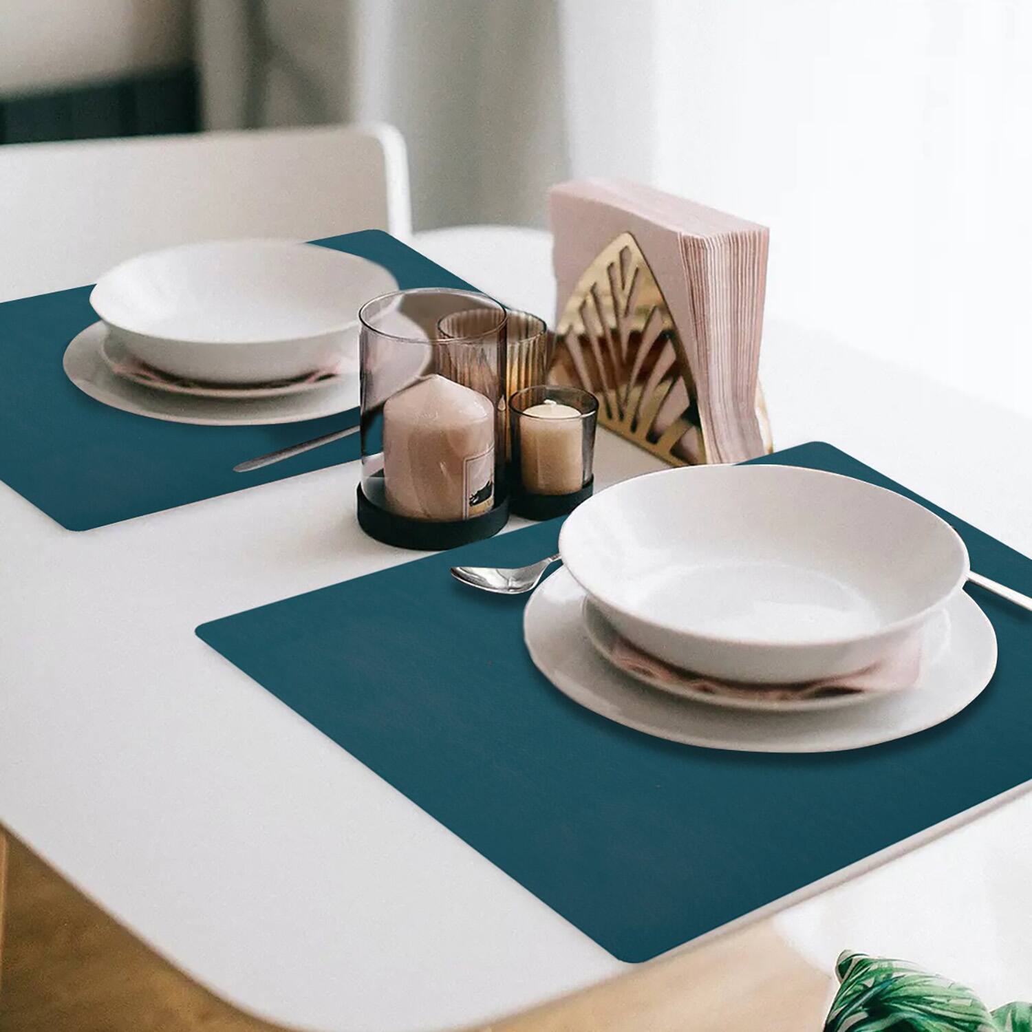 Alt View 2. Frieling - Davanti by  Mattola Placemats Set of 6, Rectangular - Pine Green.