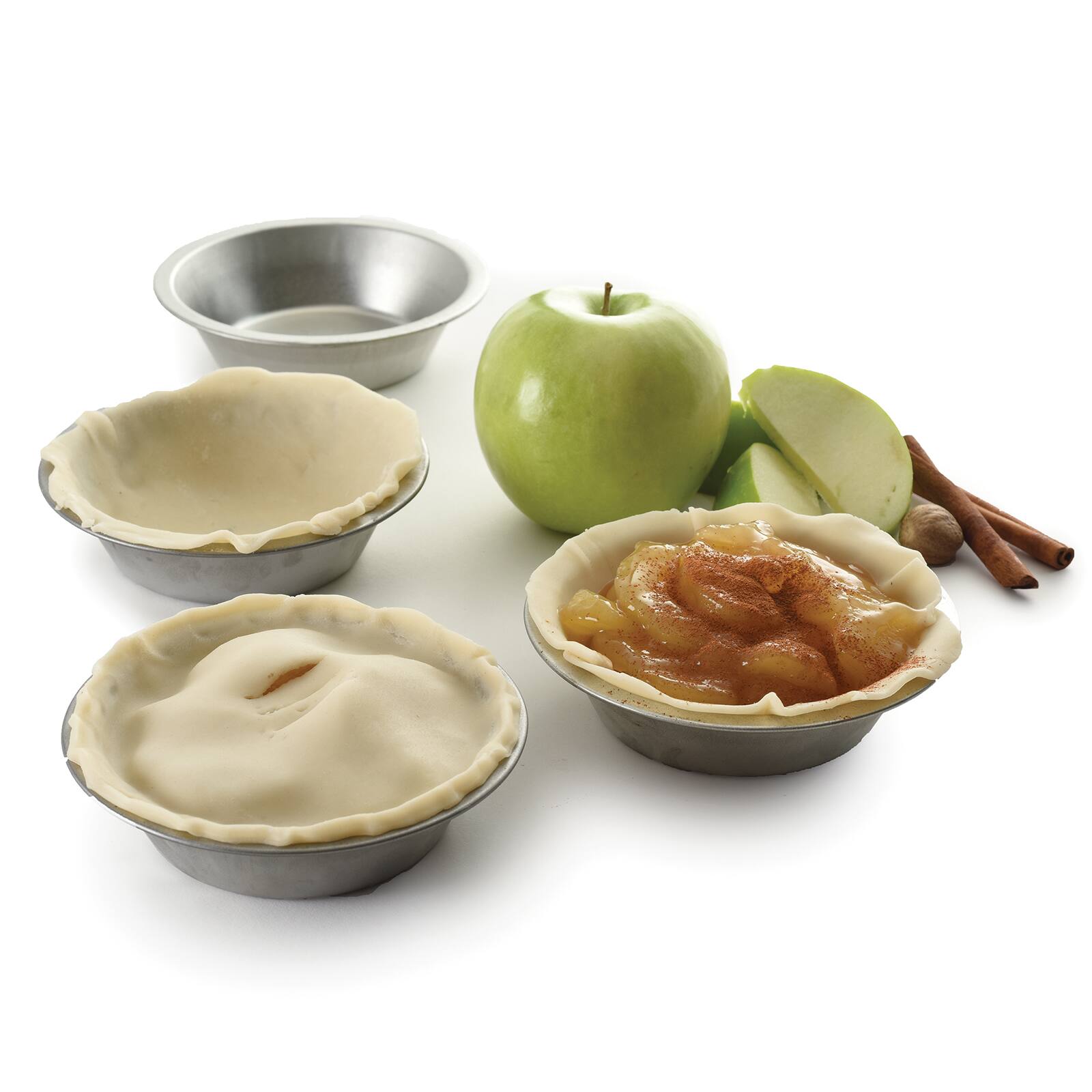 Alt View 3. Norpro - Aluminum Mini Pie Pan, 5-Inch, Set of 4 - Silver.