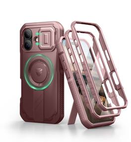 Dexnor - Rugged Hard Shell Case for iPhone 17 Compatible with MagSafe,Magnet Protective Cover - Maroon Red