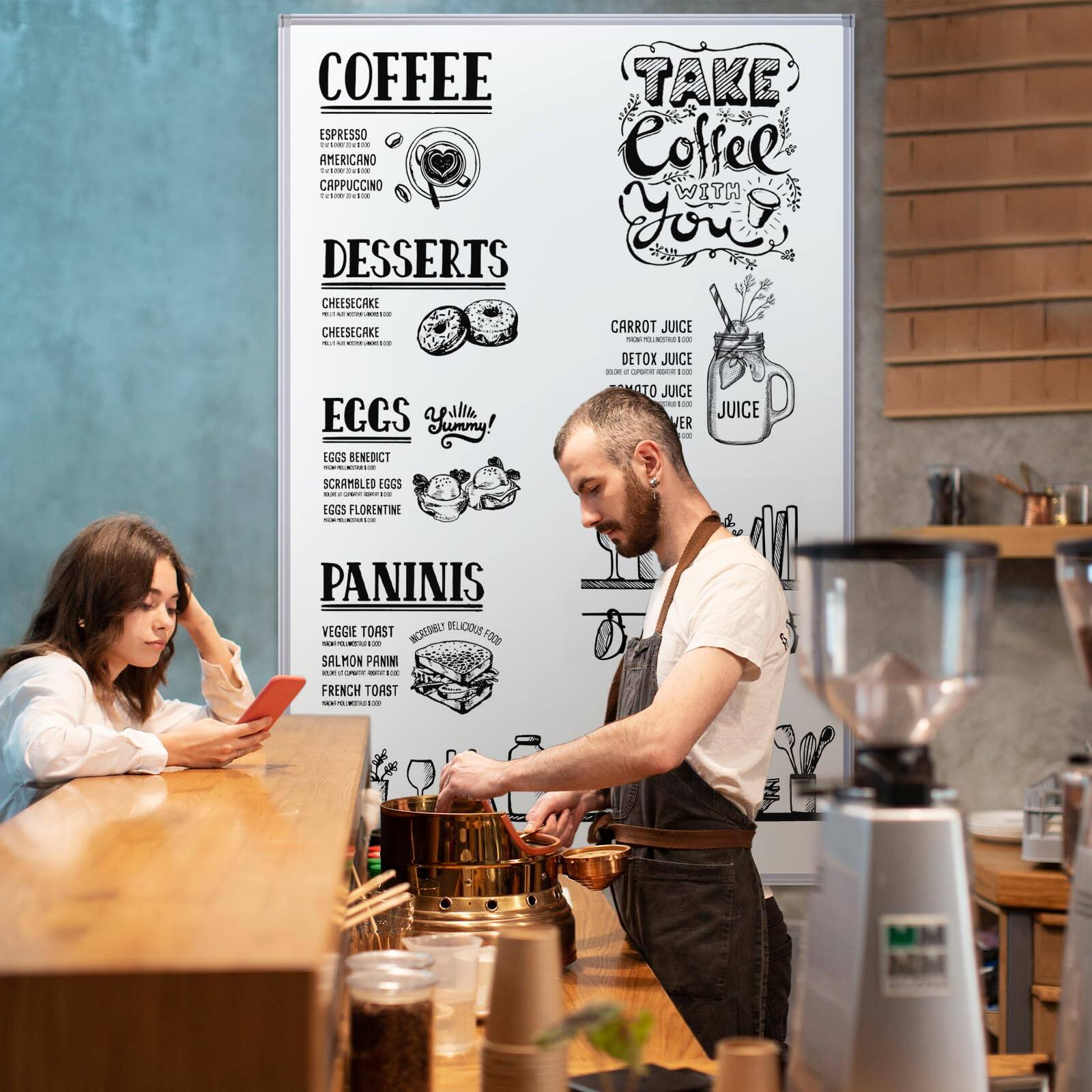 COFFEE  
- ESPRESSO  
- AMERICANO  
- CAPPUCCINO  

DESSERTS  
- CHEESECAKE  

EGGS  
- EGGS BENEDICT  
- SCRAMBLED EGGS  
- EGGS FLORENTINE  

JUICES  
- CARROT JUICE  
- DETOX JUICE  
- TOMATO JUICE  
- JUICE  

PANINIS  
- VEGGIE TOAST  
- SALMON PANINI  
- FRENCH TOAST  

TAKE Coffee WITH YOU