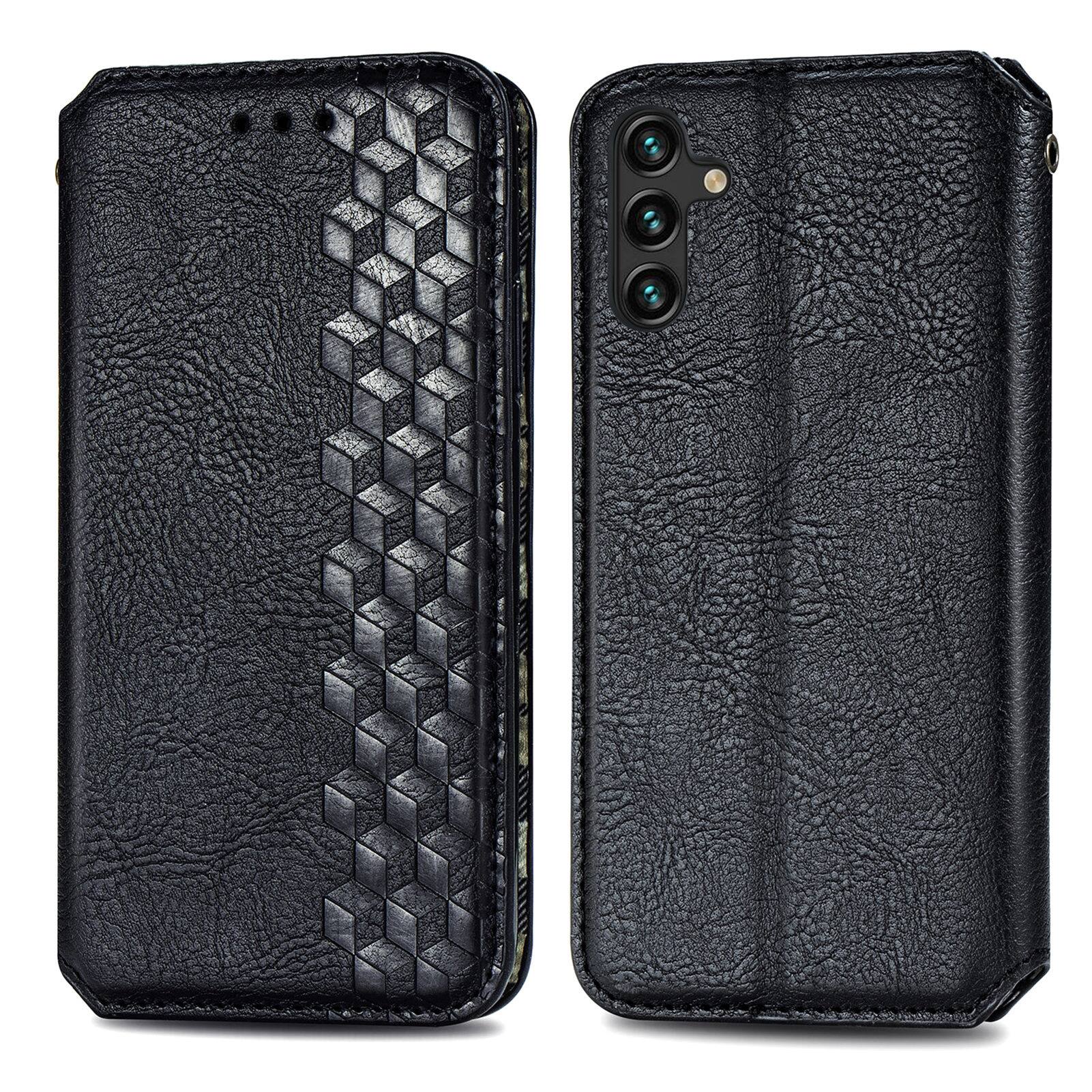 Alt View 1. Dteck - Magnetic Wallet Case For Samsung Galaxy S25, Shockproof PU Leather Flip Folio RFID Blocking Card Cover - Black.