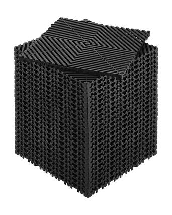 Front. VEVOR - Interlocking Drainage Mat, 12” x 12” Modular Interlocking Cushion, 24 Pcs Splicing Drainage Mats, Non-Slip Shower Mat - Black.