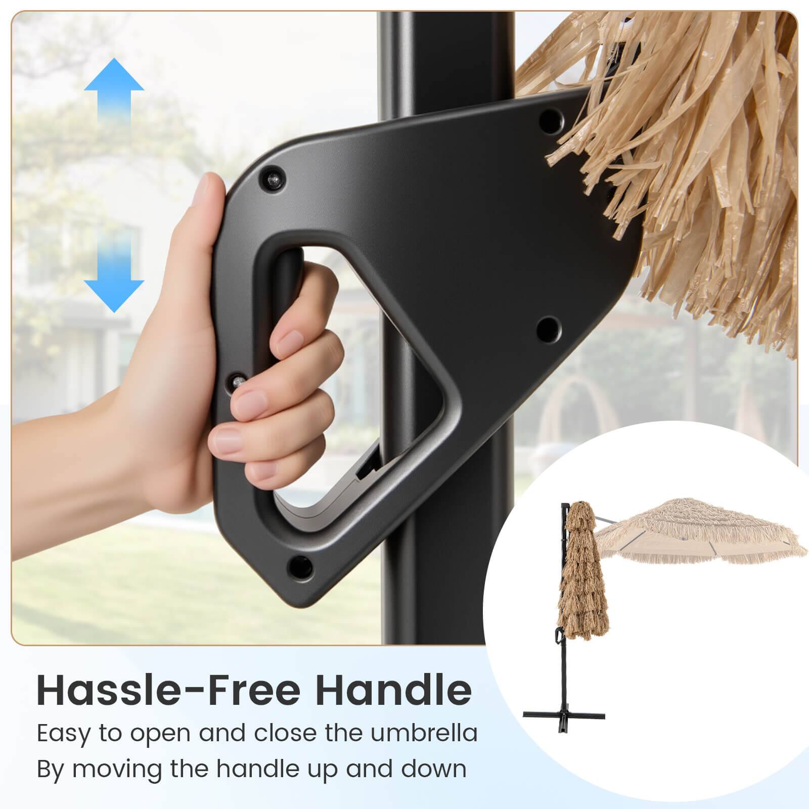 Hassle-Free Handle

Easy to open and close the umbrella by moving the handle up and down.