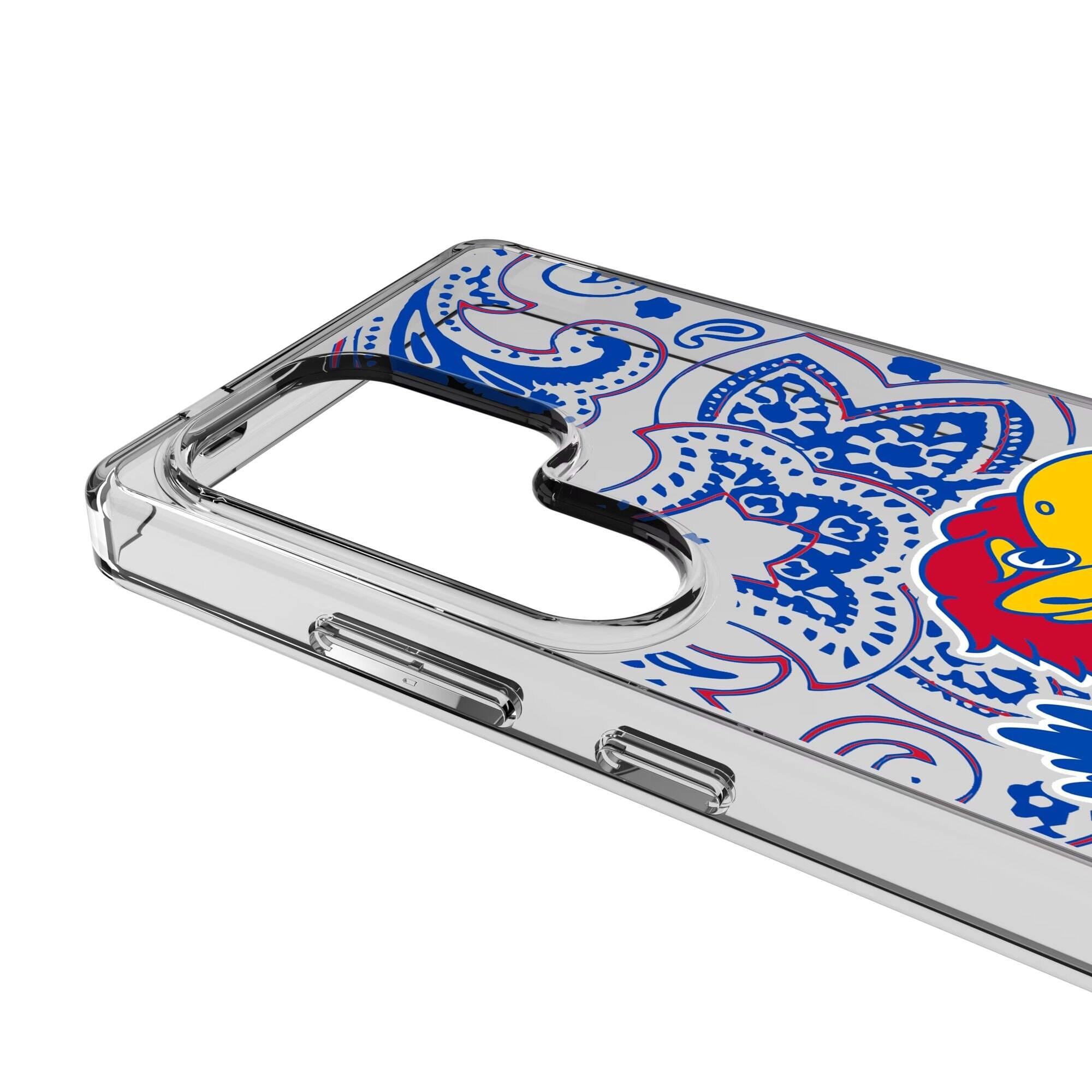 Alt View 2. Keyscaper - Kansas Jayhawks Paisley Galaxy Clear Case - S23 - Multicolor.