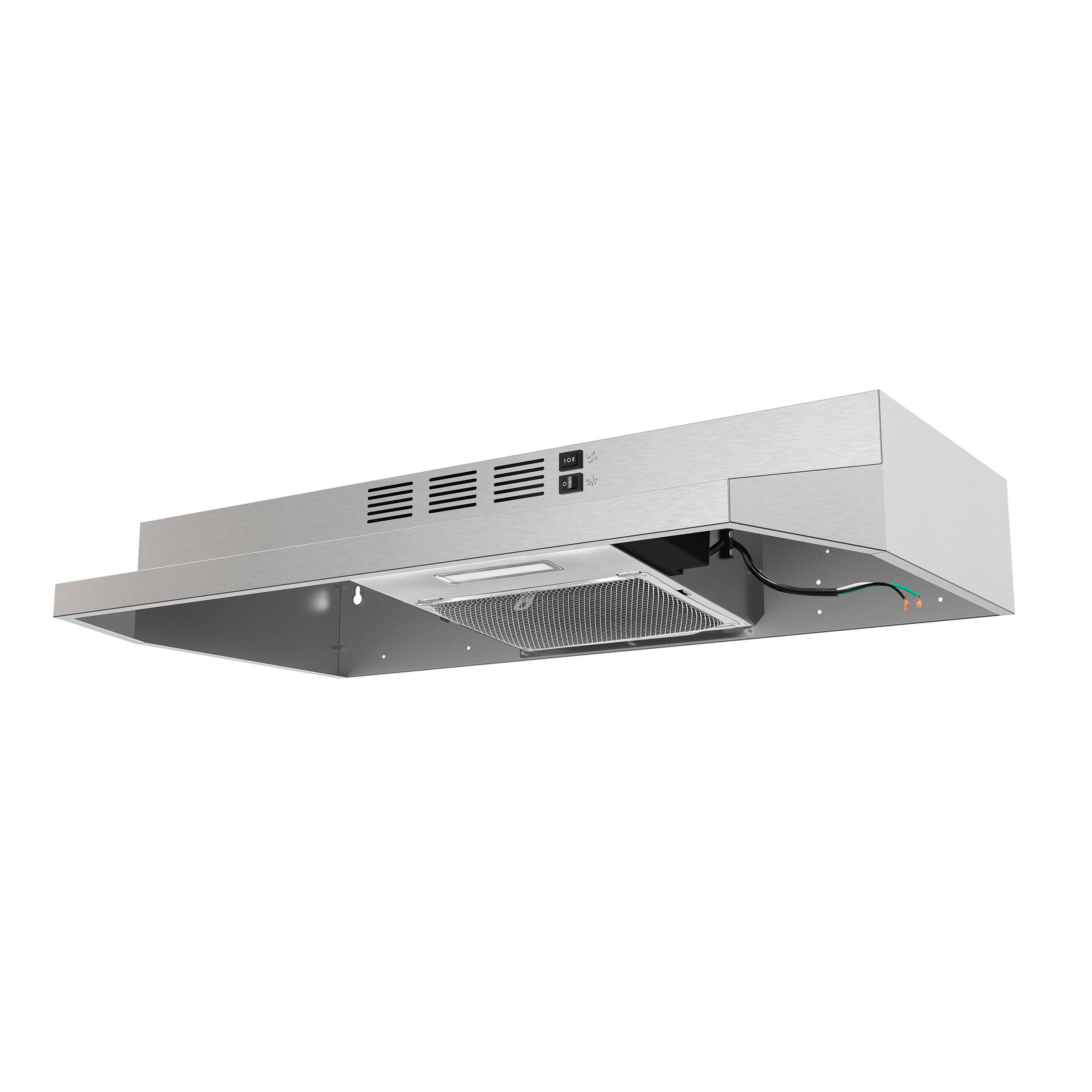 Angle. Forno Appliances - Cappa 30" Under Cabinet Convertible Range Hood - Silver.
