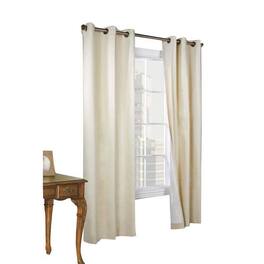 Commonwealth Home Fashions - Commonwealth Thermalogic Weather Cotton Fabric Grommet Top Panel Pair - 80x95" - Natural - SNatural