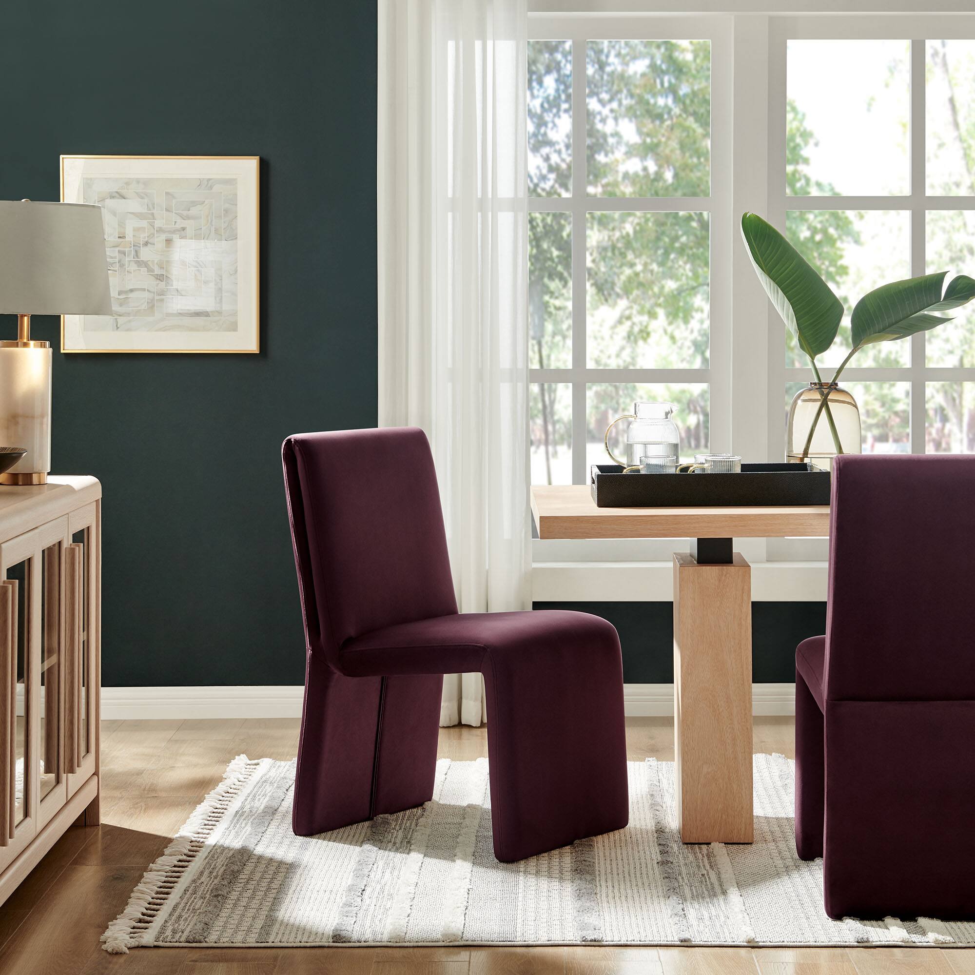 Alt View 4. Modway - Emory Upholstered Performance Velvet Dining Side Chair by Modway - Purple.