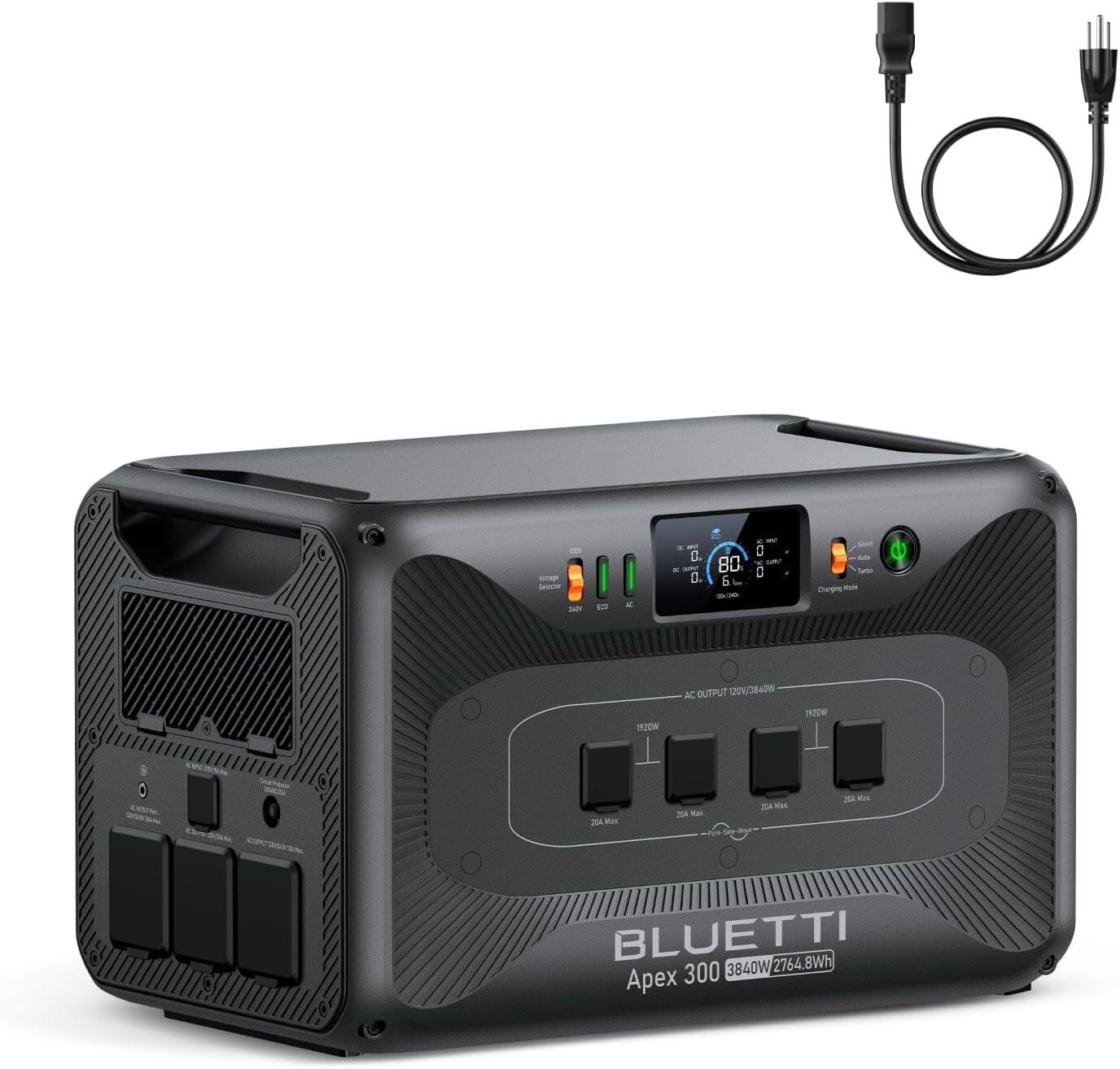 v 1 al - a - - P 80 b - a  0 C_totrnce - H20W D OUTPUT 120/840W H20w 0  IORSN 208 - UA - 2A - -. BLUETTI 2764.8Wh 300 3840W
