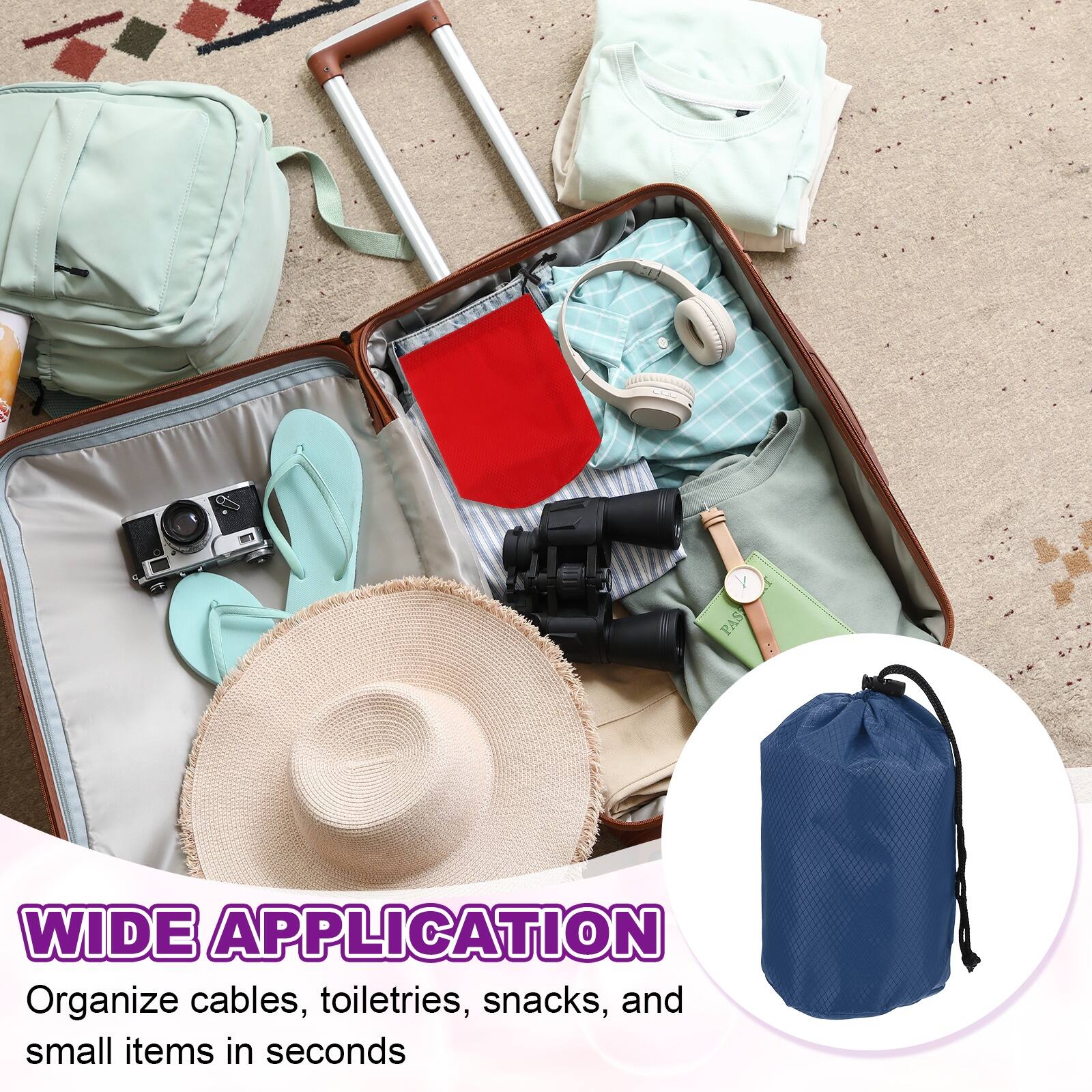 WIDE APPLICATION  
Organize cables, toiletries, snacks, and small items in seconds