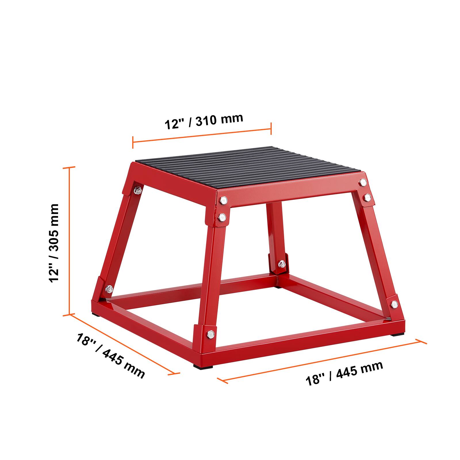VEVOR Plyometric Jump Box, 12 Inch Plyo Box, Steel Plyometric