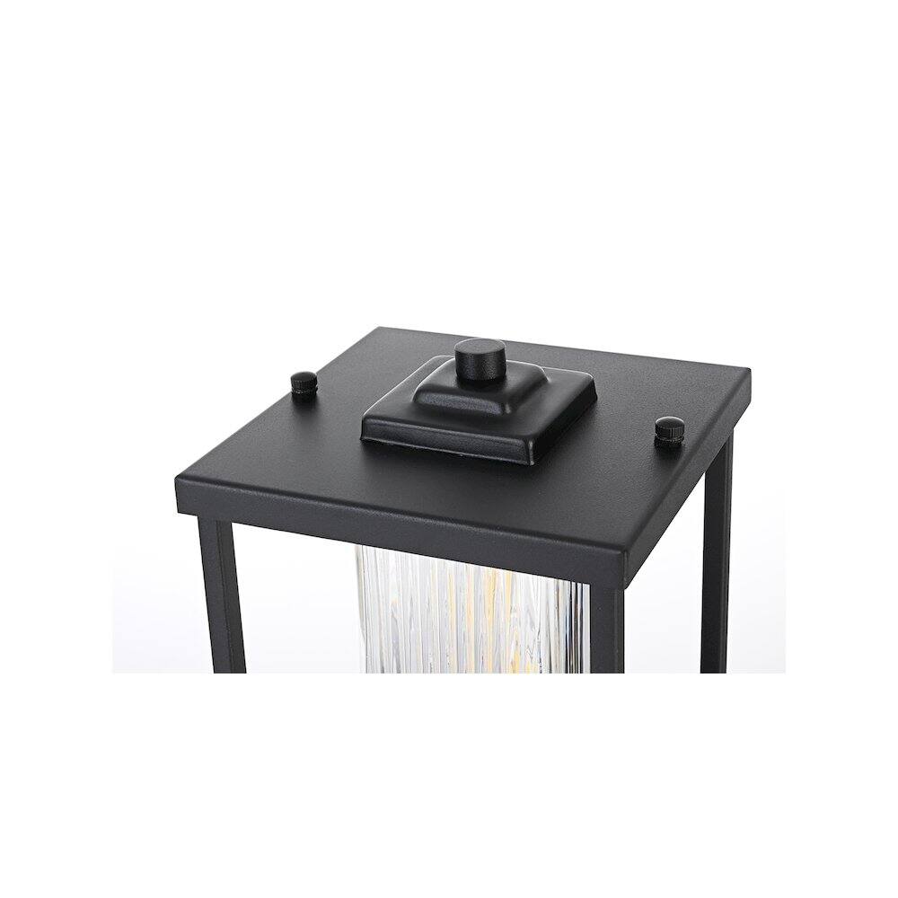 Alt View 2. Elegant Lighting - Dover 7 inch Outdoor Pendant in Black - Black.