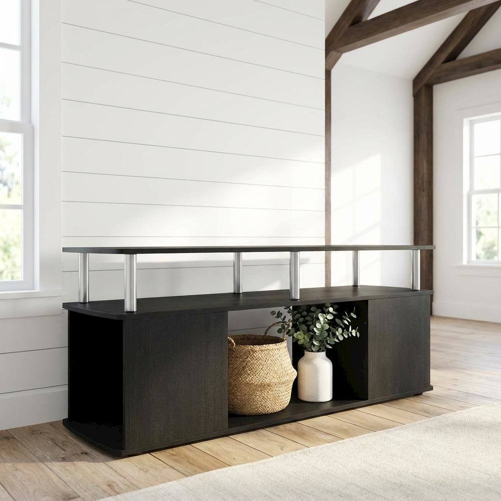 Angle. FurniFact - Americano Coffee Table, Stainless Steel Tubes, Utility Design for Living Room - Americano, Stainless Steel.